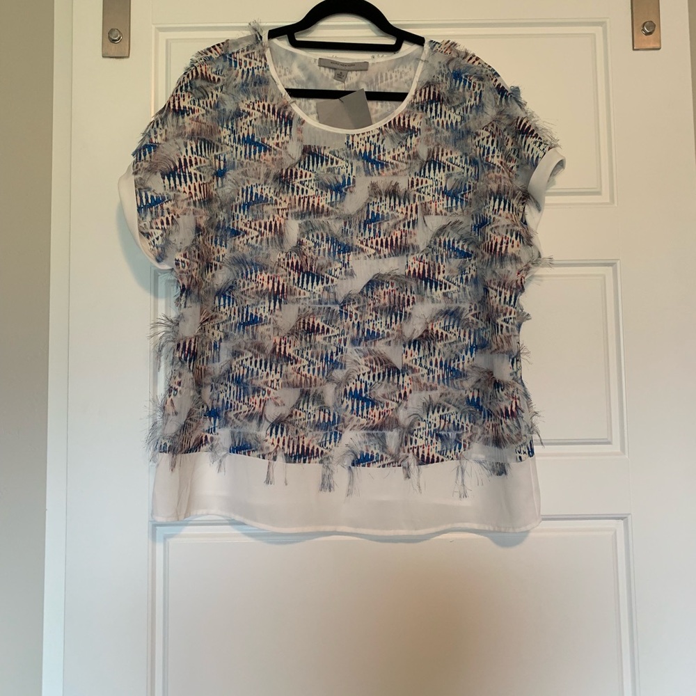 Andrew Marc Blue Feather Shirt